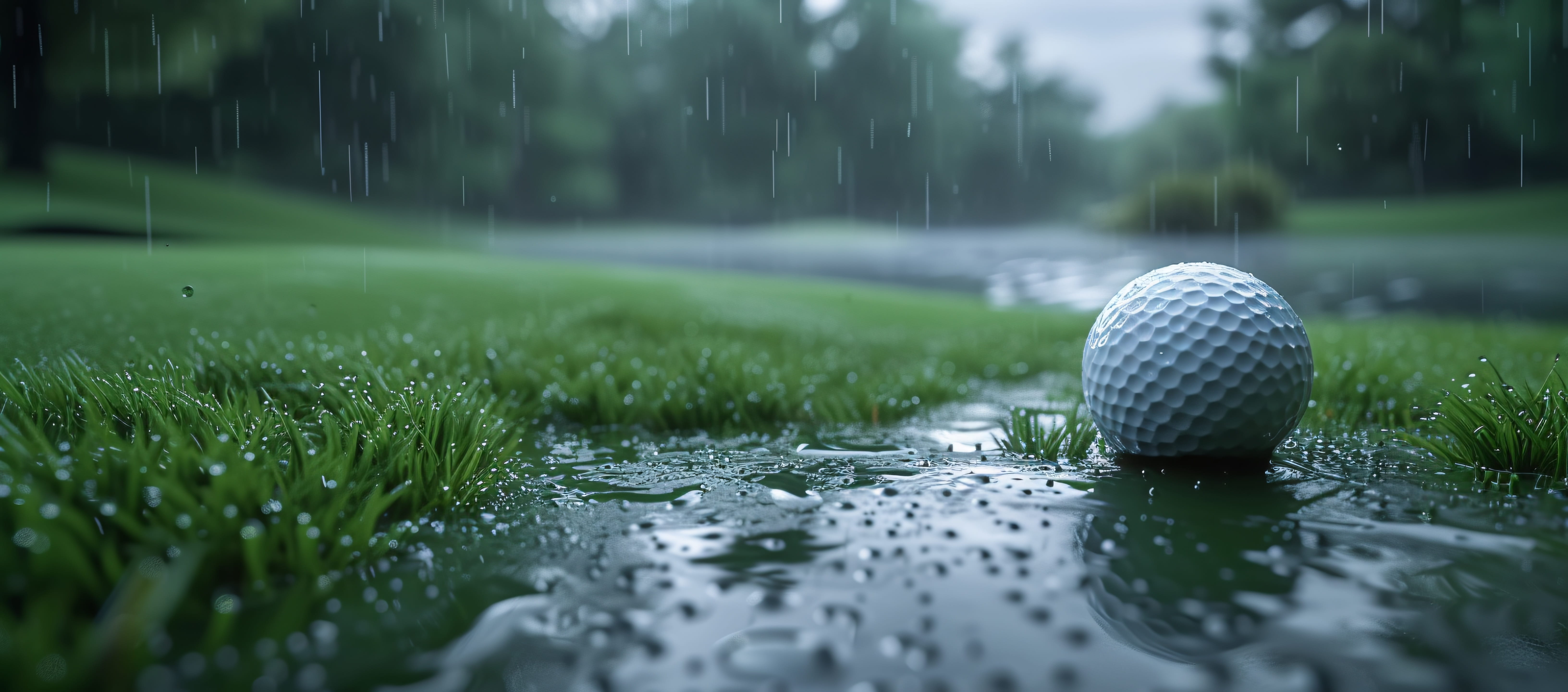 Golf in rain